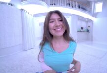 Super Hot Brunette Strips for You in the White Studio