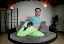 Naughty Vixen Flaunts Her Smelly Shoes and Dirty Socks After a Long Run