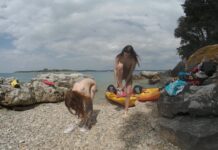 On Vacation Kayaking and Hiking Nude Outdoors on Deserted Island Adventure