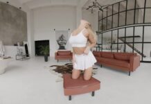 Cute Blonde Dakotaq Plays With Her Mini Skirt