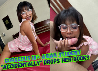 Gorgeous 18+ Asian Student “Accidentally” Drops Her Books… Then Funny Fuck & Massive Happy Ending Cumshot – You Won’t Believe How It Ends!