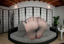 Tattooed Blonde Doll Tops Foot Tease With Masturbation