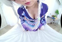 Thick and Busty Mika Arimura Pleasures Her Fuzzy Pussy